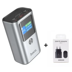 Внешний аккумулятор Hoco Q17A 10000mAh PD30W Space Gray и в подарок Samsung адаптер PD25W Black