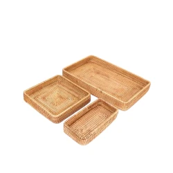 Поднос Hom-me, 21x21 см, раттан, коричневый