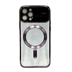 Чехол Auto Focus Magsafe для Apple iPhone 12 Pro Max Transparent Purple