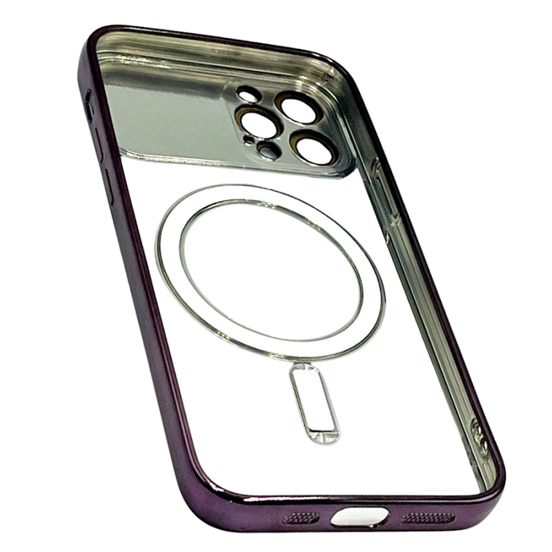 Чехол Auto Focus Magsafe для Apple iPhone 12 Pro Max Transparent Purple
