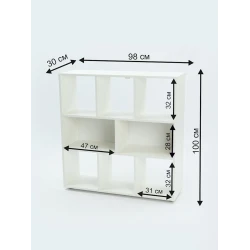 Стеллаж Letta Big White, 100х30х98 см, ЛДСП, белый