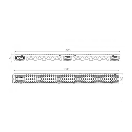 Drenaj kanalı LuxWares, 100x60x1000 mm, plastik