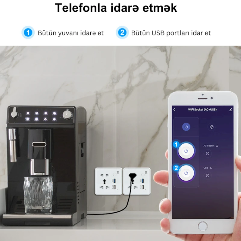 Умная розетка Coswall Tuya Smart Life Wi-Fi Fast USB Charging Умная розетка Coswall Tuya Smart Life Wi-Fi Fast USB Charging