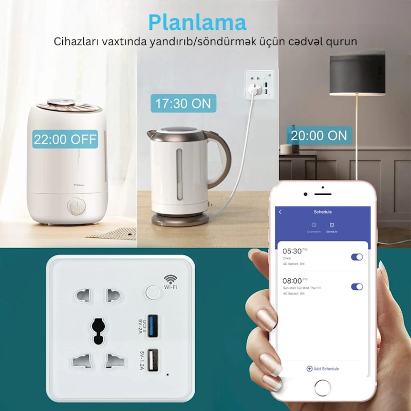 Умная розетка Coswall Tuya Smart Life Wi-Fi Fast USB Charging Умная розетка Coswall Tuya Smart Life Wi-Fi Fast USB Charging