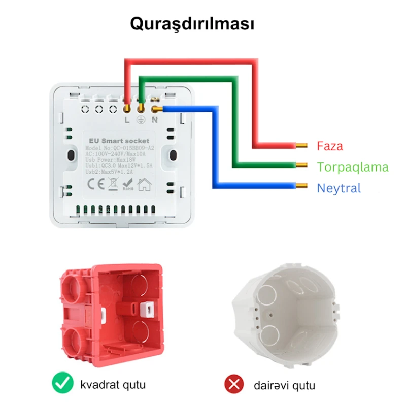 Умная розетка Coswall Tuya Smart Life Wi-Fi Fast USB Charging Умная розетка Coswall Tuya Smart Life Wi-Fi Fast USB Charging