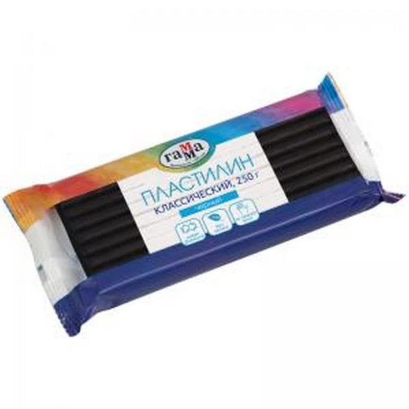 Пластилин Гамма Классический, черный, 250г
