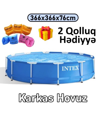Hovuz Intex 6503TX28210Q2, karkas, həcm 6503 l, mavi, 366x366x76 sm - 6503TX28210Q2