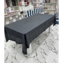 Скатерть MiraNova FS-695, 160x400 см, черная