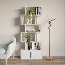 Kitablar üçün şkaf Komfort 12115565, LDSP, ağ, 173x72x25 sm