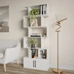 Шкаф книжный Komfort 12115565, ЛДСП, белый, 173x72x25 см Шкаф книжный Komfort 12115565, ЛДСП, белый, 173x72x25 см