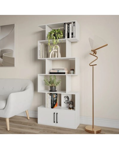 Kitablar üçün şkaf Komfort 12115565, LDSP, ağ, 173x72x25 sm