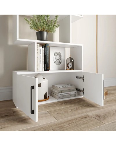 Kitablar üçün şkaf Komfort 12115565, LDSP, ağ, 173x72x25 sm