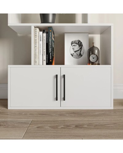 Kitablar üçün şkaf Komfort 12115565, LDSP, ağ, 173x72x25 sm