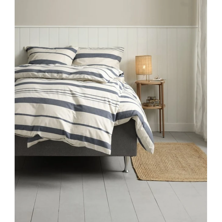 Yataq dəsti JYSK Silje, mələfə 240x260 sm, yorğan üzü 200x220 sm, yastıq üzü 50x70 sm (2 əd), ikinəfərlik, pambıq, göy/ağ