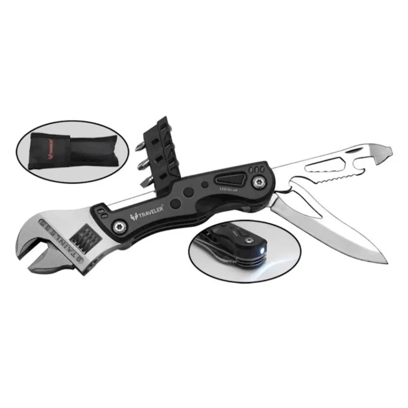 Çoxfunskiyalı bıçaq 22x3 sm, paslanmayan polad, gümüşü Çoxfunskiyalı bıçaq 22x3 sm, paslanmayan polad, gümüşü