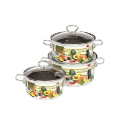 Набор кастрюль Керченская эмаль Суши-1-Н Элит, 3 шт, 1900/2500/3700 мл, сталь, с крышкой, разноцветный Набор кастрюль Керченская эмаль Суши-1-Н Элит, 3 шт, 1900/2500/3700 мл, сталь, с крышкой, разноцветный