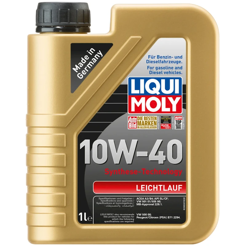 Моторное масло Liqui Moly Leichtlauf 10W-40, 1 л Моторное масло Liqui Moly Leichtlauf 10W-40, 1 л