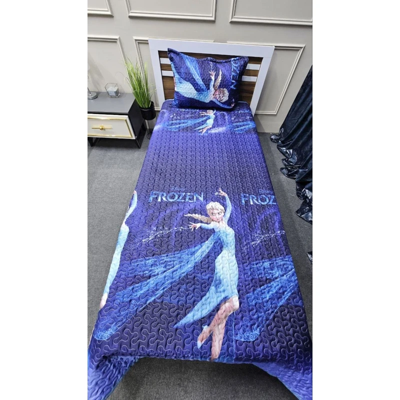 Комплект покрывало и наволочка для девочек ET-1487, синий, 170x230, 50x70 см Комплект покрывало и наволочка для девочек ET-1487, синий, 170x230, 50x70 см