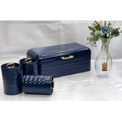 Хлебница + набор емкостей для хранения специй Sahara SHA-00004532, синий, 40x26/15х12 см