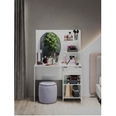 Makiyaj masası Art Mebel 50, laminat, 150x100x45 sm, ağ