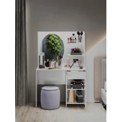 Туалетный столик Art Mebel 50, ламинат, 150х100х45 см, белый Туалетный столик Art Mebel 50, ламинат, 150х100х45 см, белый