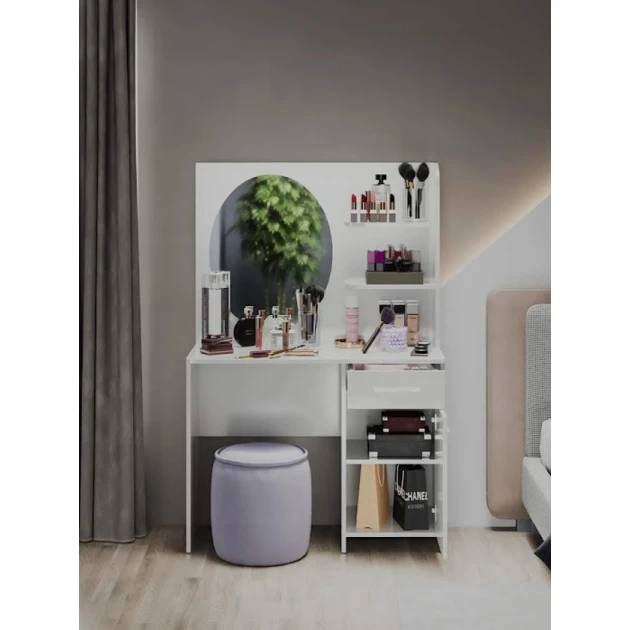 Туалетный столик Art Mebel 50, ламинат, 150х100х45 см, белый