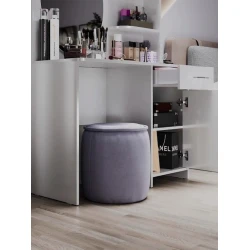 Туалетный столик Art Mebel 50, ламинат, 150х100х45 см, белый Туалетный столик Art Mebel 50, ламинат, 150х100х45 см, белый