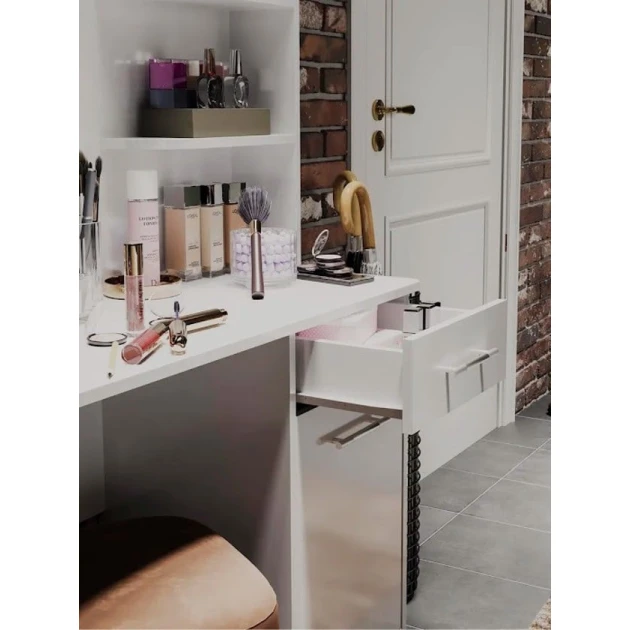 Туалетный столик Art Mebel 50, ламинат, 150х100х45 см, белый