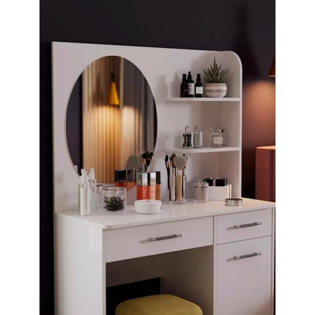 Туалетный столик Art Mebel 50, ламинат, 150х100х45 см, белый