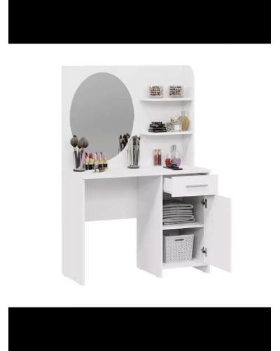 Makiyaj masası Art Mebel 50, laminat, 150x100x45 sm, ağ