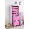Шкаф для игрушек Pratico I39024, белый/розовый, 30x45.5x109 см Шкаф для игрушек Pratico I39024, белый/розовый, 30x45.5x109 см