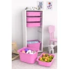 Шкаф для игрушек Pratico I39024, белый/розовый, 30x45.5x109 см Шкаф для игрушек Pratico I39024, белый/розовый, 30x45.5x109 см