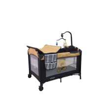Manej-çarpayı LB-82, 5 yaşa qədər, 65х80х120 sm, qara/sarı