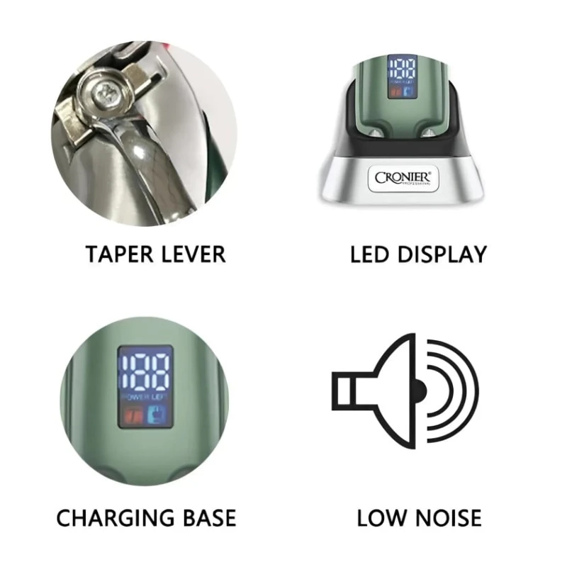 Машинка для стрижки волос Cronier CR-12 Green