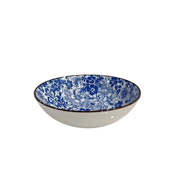 Миска Danny Home, керамика, белая/синяя, 18 см
