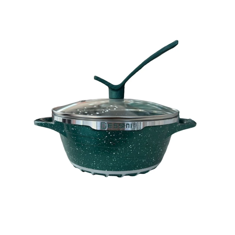 Набор кастрюль Dessini ZGH_00094, гранит, зеленый, 12 предметов