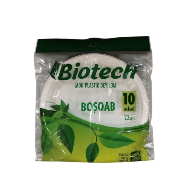 Набор одноразовых тарелок Biotech, 23 см, 10 шт Набор одноразовых тарелок Biotech, 23 см, 10 шт