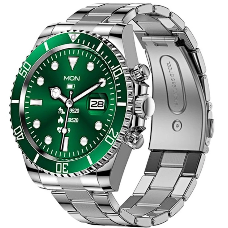 Ağıllı saat Smart Watch JS9 Rolex Silver/Green
