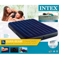 Надувной двуспальный матрас Intex Classic Downy Airbed 64759, синий, 152x203x25 см