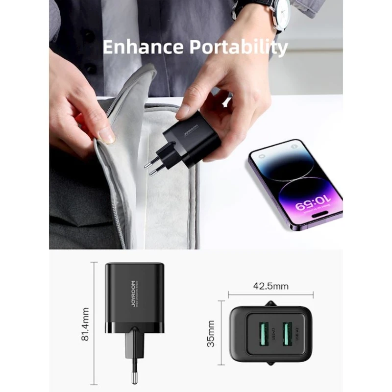 Сетевое зарядное устройство Joyroom JR-TCN01EU, Черный Сетевое зарядное устройство Joyroom JR-TCN01EU, Черный