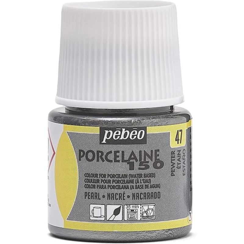 Farfor üçün boya Pebeo Porcelaine 150 47 Pewter 45 ml