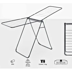 Сушилка для белья Perilla Dry, металл/пластик, черная