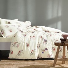 Yataq dəsti Tivolyo Home Fiorista, satin, ikinəfərlik, ağ