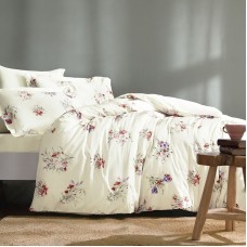 Yataq dəsti Tivolyo Home Fiorista, satin, ikinəfərlik, ağ