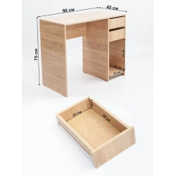 Kompüter masası Letta, LDSP, bej, 75x45x90 sm