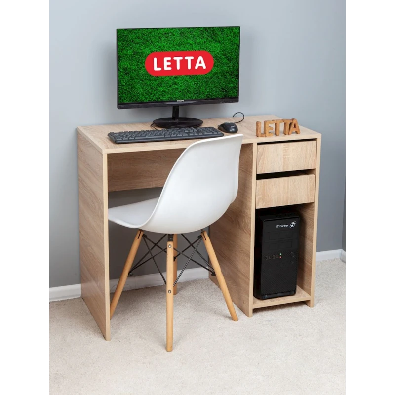 Компьютерный стол Letta, ЛДСП, бежевый, 75x45x90 см