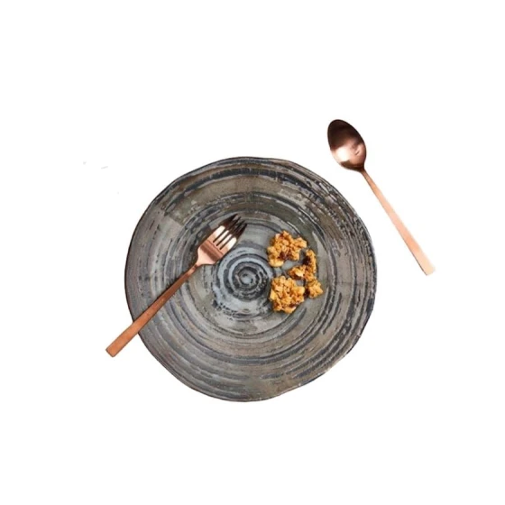 Тарелка Porland Stoneware Vintage, круглая, 23 см, коричневая