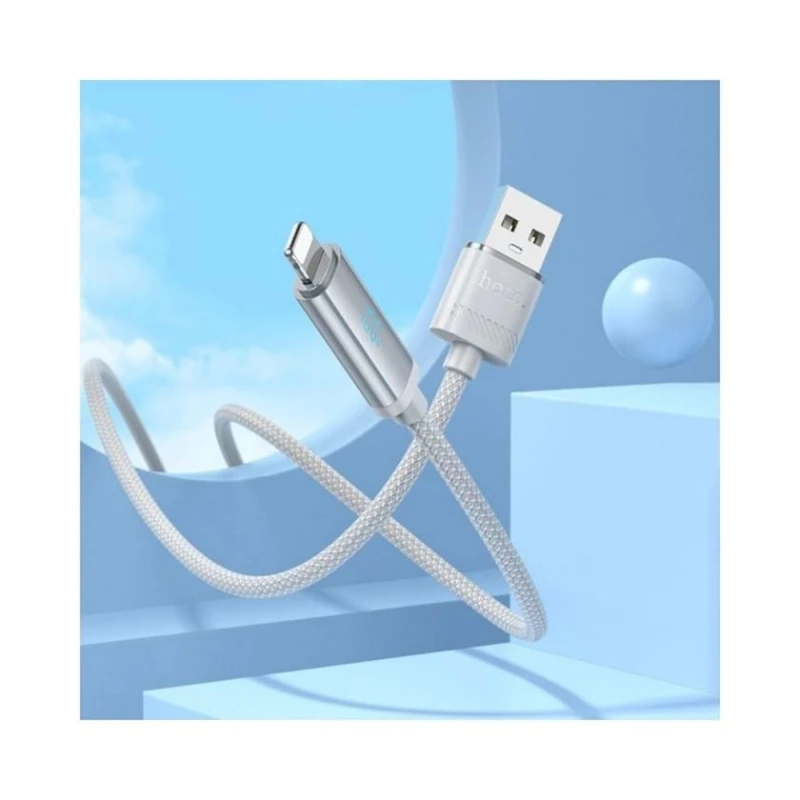 Кабель USB Hoco U127 USB to Lightning, Серебристый/Серый