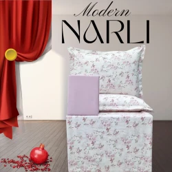 Комплект постельного белья Nar-Lı-001028, простыня 180x240 см, пододеяльник 160x220 см, наволочка 1 шт x 50x70 см, односпальный, хлопок, разноцветный