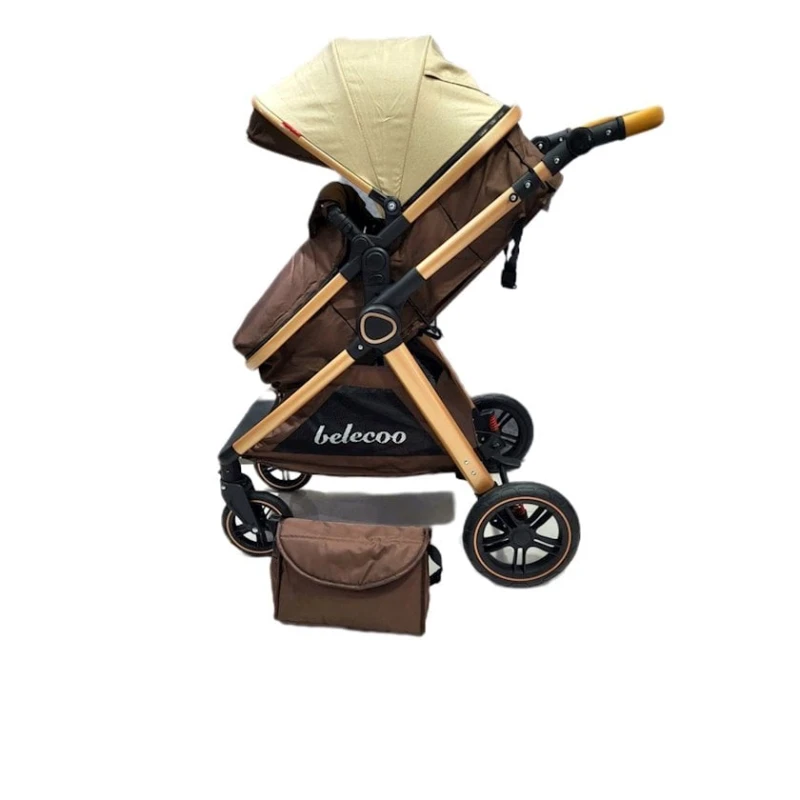 Детская коляска Belecoo X-1D-XAKİ, коричневая